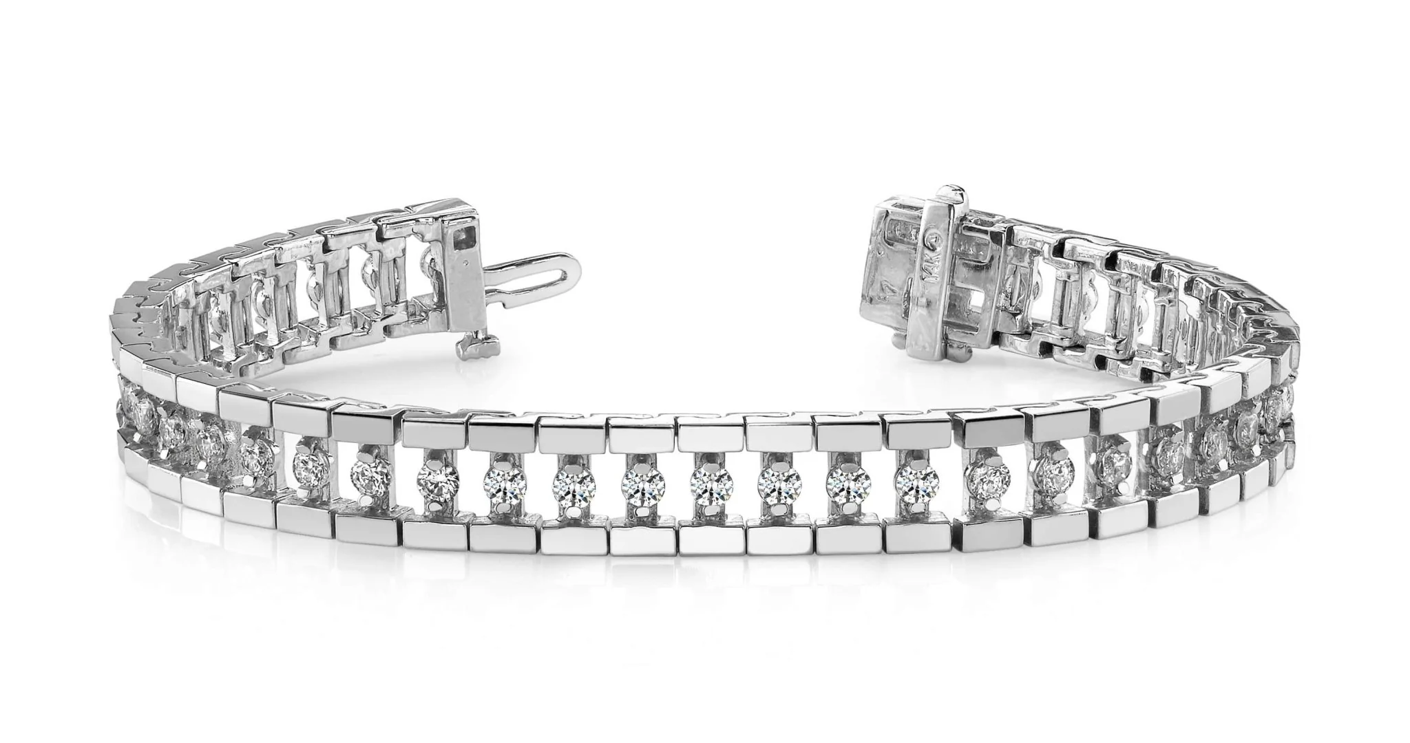 Track Link Diamond Bracelet with 3.02 ct.(finished) 2.5mm - Image 4