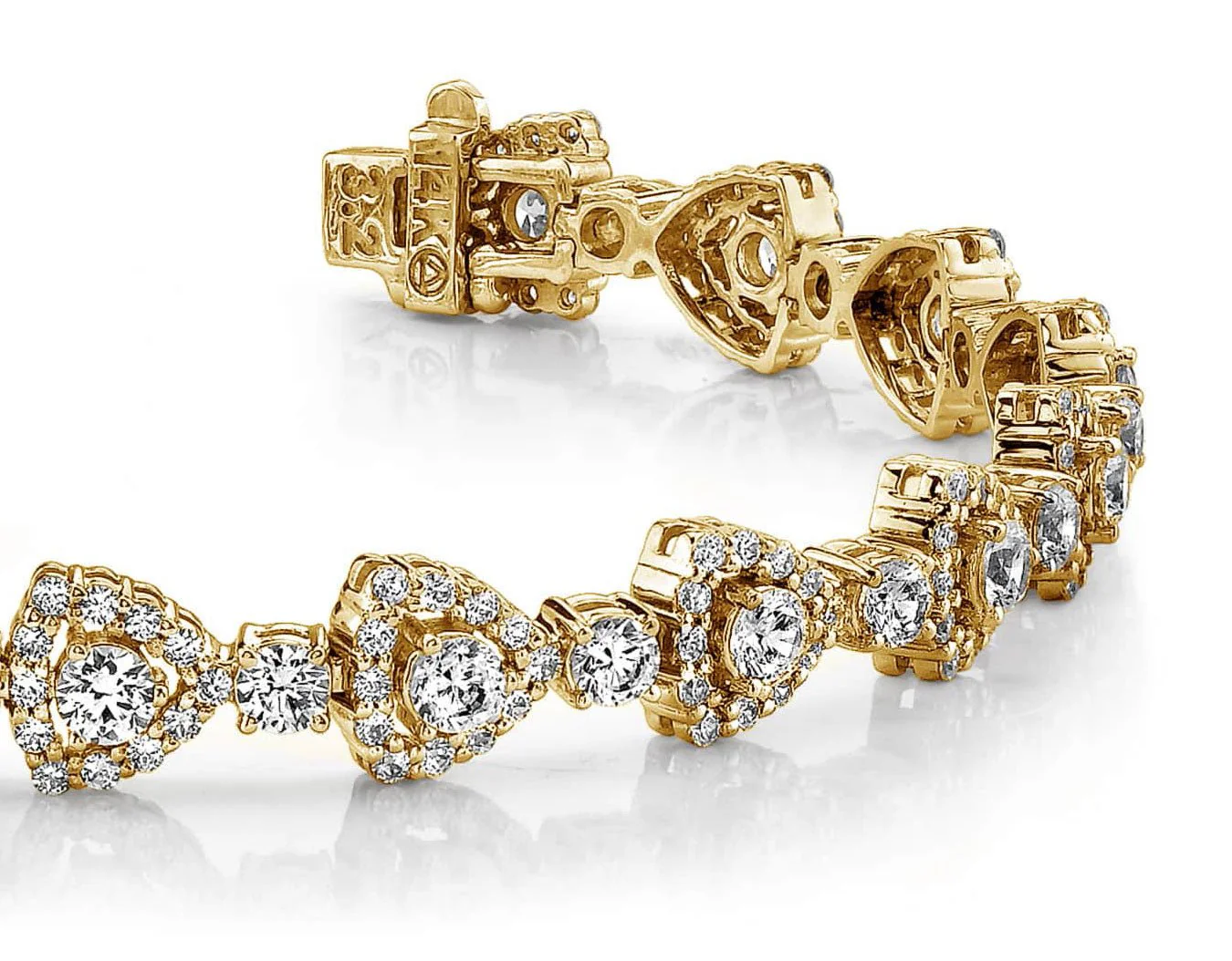 Triangular Diamond Link Diamond Bracelet with 5.59 ct.(finished) 1.2mm, 2.7mm - Image 2