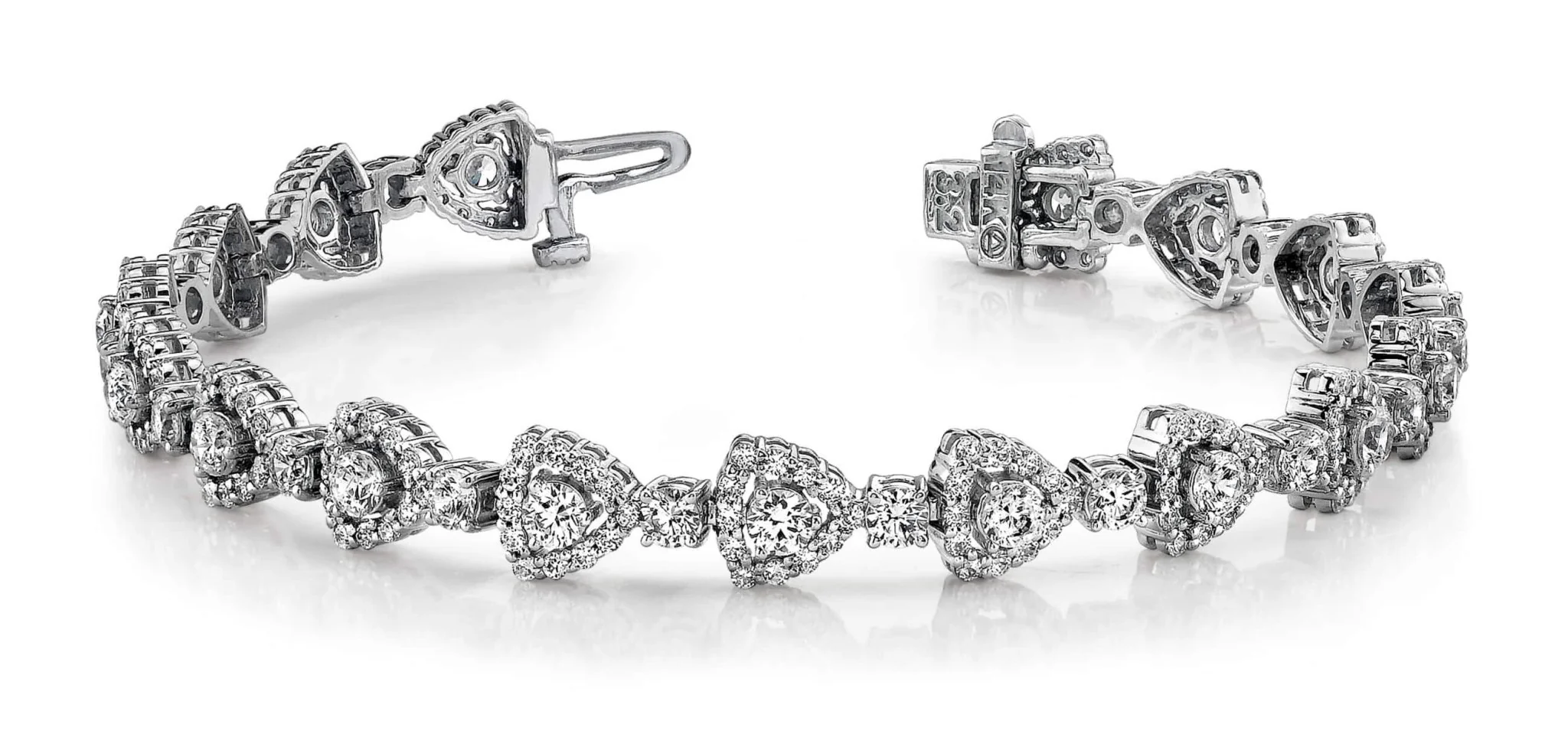 Triangular Diamond Link Diamond Bracelet with 7.36 ct.(finished) 1.5mm, 3.3mm - Image 3