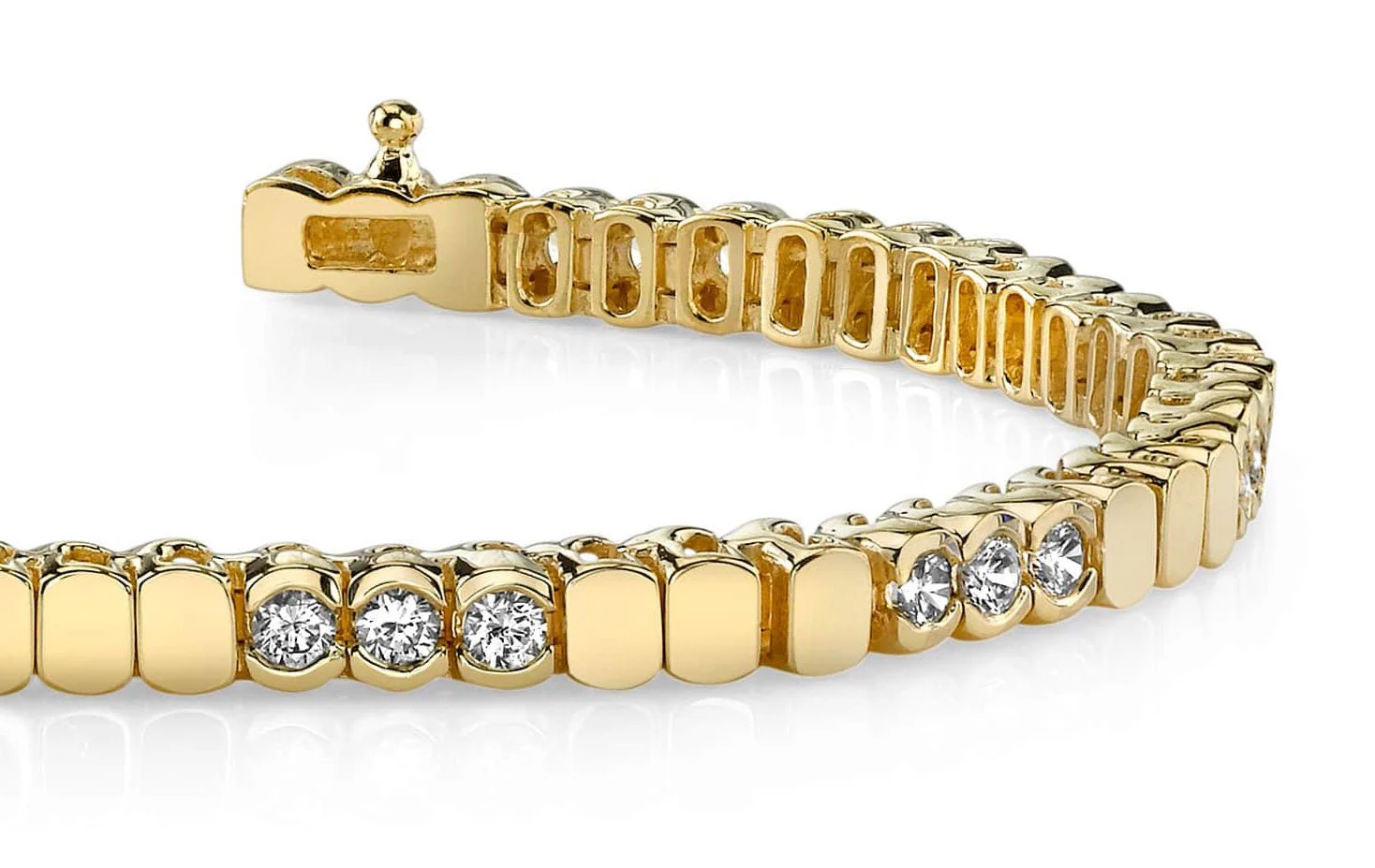 Triple Bezel Diamond Bracelet with 3.60 ct.(finished) 3.5mm - Image 2
