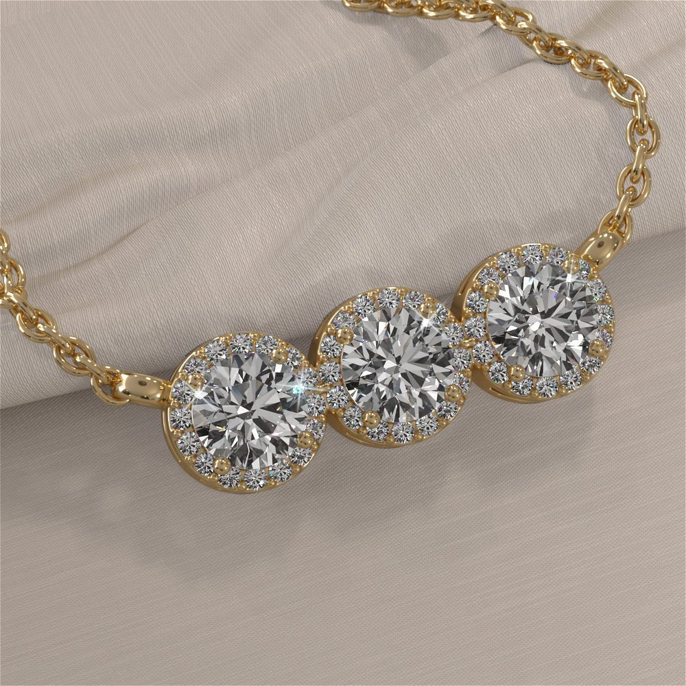 Triple Brilliance Diamond Necklace with 1.74 ct.(finished) 1mm, 5mm - Image 4