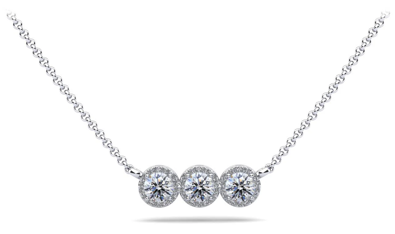 Triple Brilliance Diamond Necklace with 3.30 ct.(finished) 1mm, 6.5mm