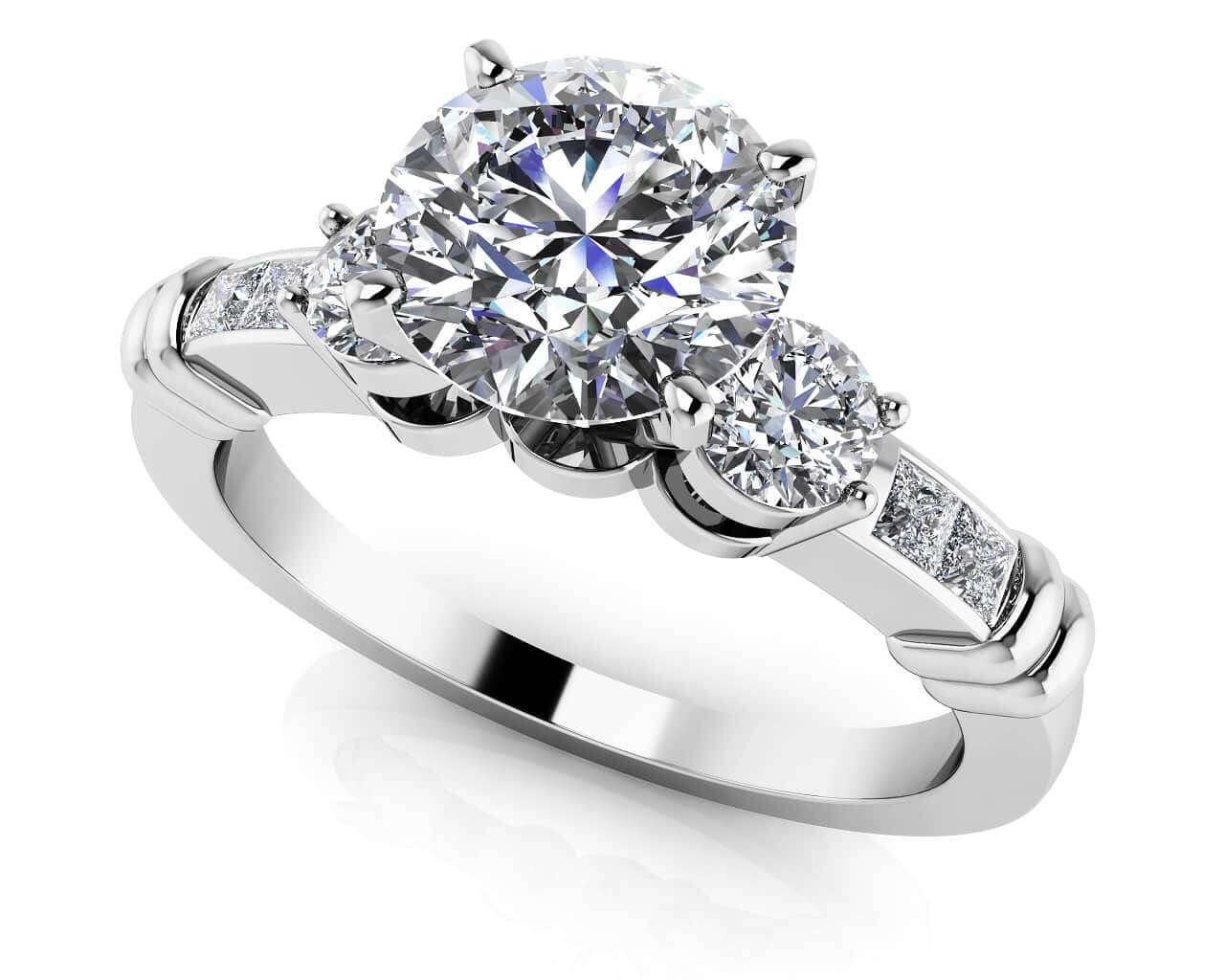 Triple Contrast Lab-Grown Diamond Engagement Ring with 0.83 ct. (0.50 ct. center diamond)