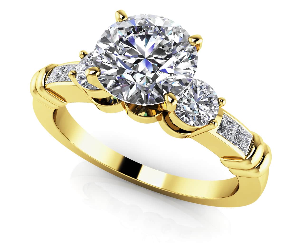 Triple Contrast Lab-Grown Diamond Engagement Ring with 0.83 ct. (0.50 ct. center diamond) - Image 2