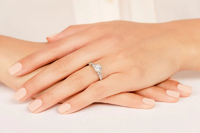 Triple Contrast Lab-Grown Diamond Engagement Ring with 0.83 ct. (0.50 ct. center diamond) - Image 3