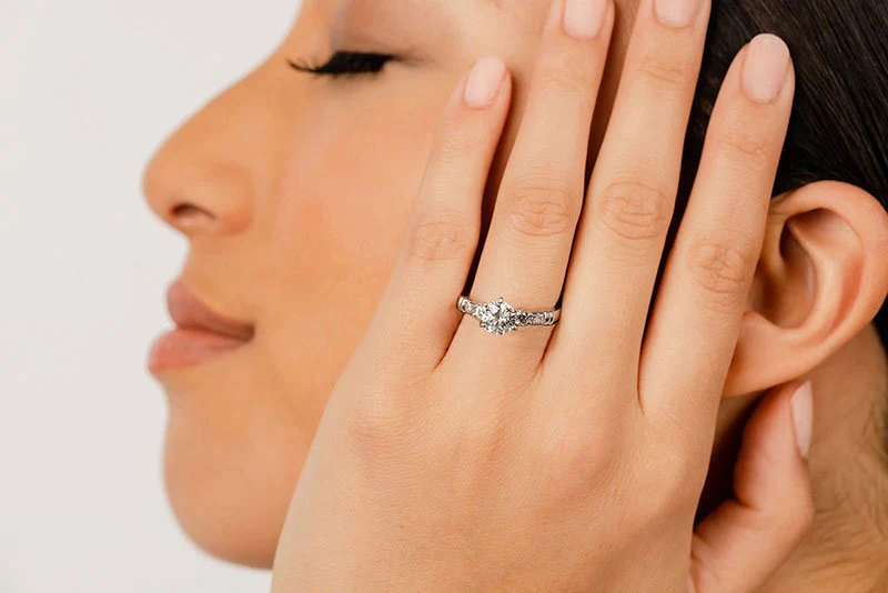 Triple Contrast Lab-Grown Diamond Engagement Ring with 1.83 ct. (1.50 ct. center diamond) - Image 4