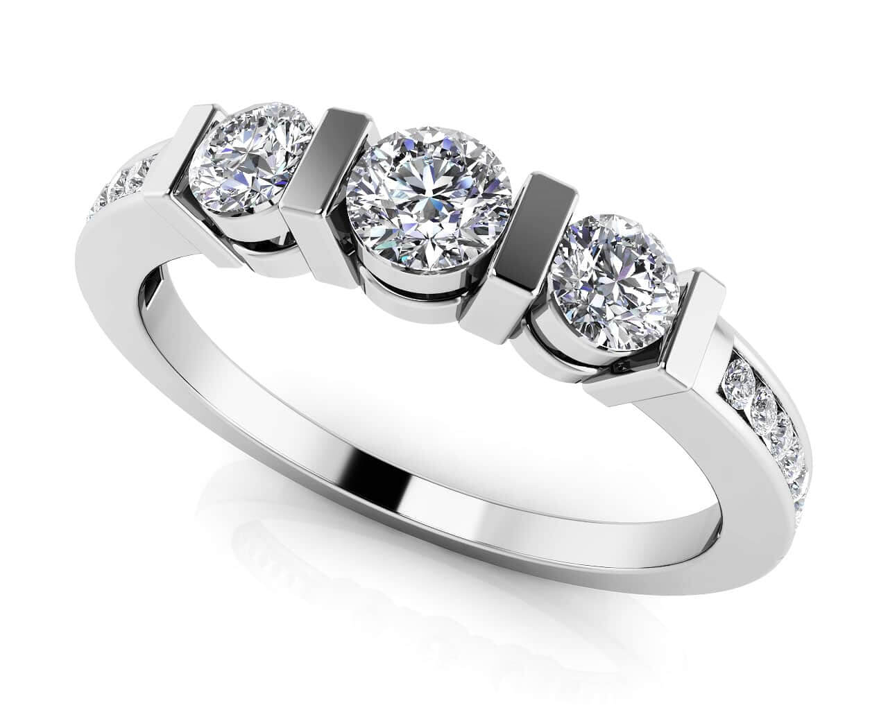 Triple Diamond Channel Band Lab-Grown Diamond with 0.54 ct.(finished) 1.1mm, 3mm, 3.7mm