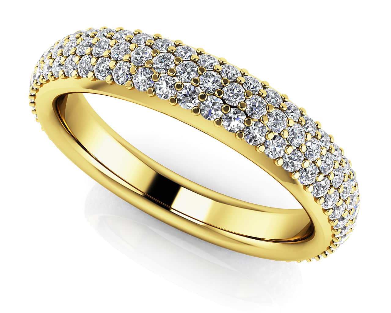 Triple Row Pave Diamond Eternity Band Lab-Grown Diamond  with 1.13 ct.(finished) 1.1mm - Image 2