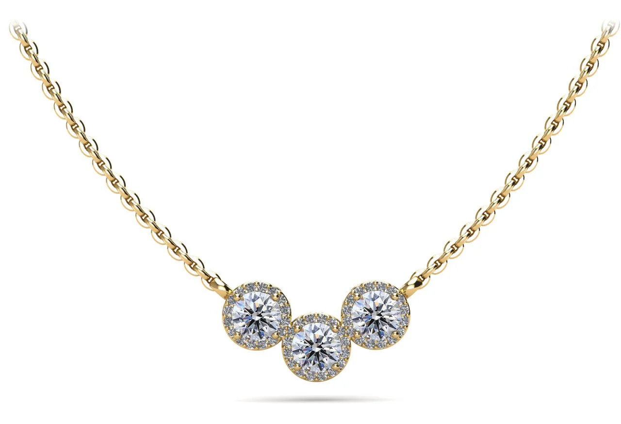 Triple V Shape Brilliance Diamond Necklace with 2.29 ct.(finished) 1.1mm, 5.5mm - Image 2