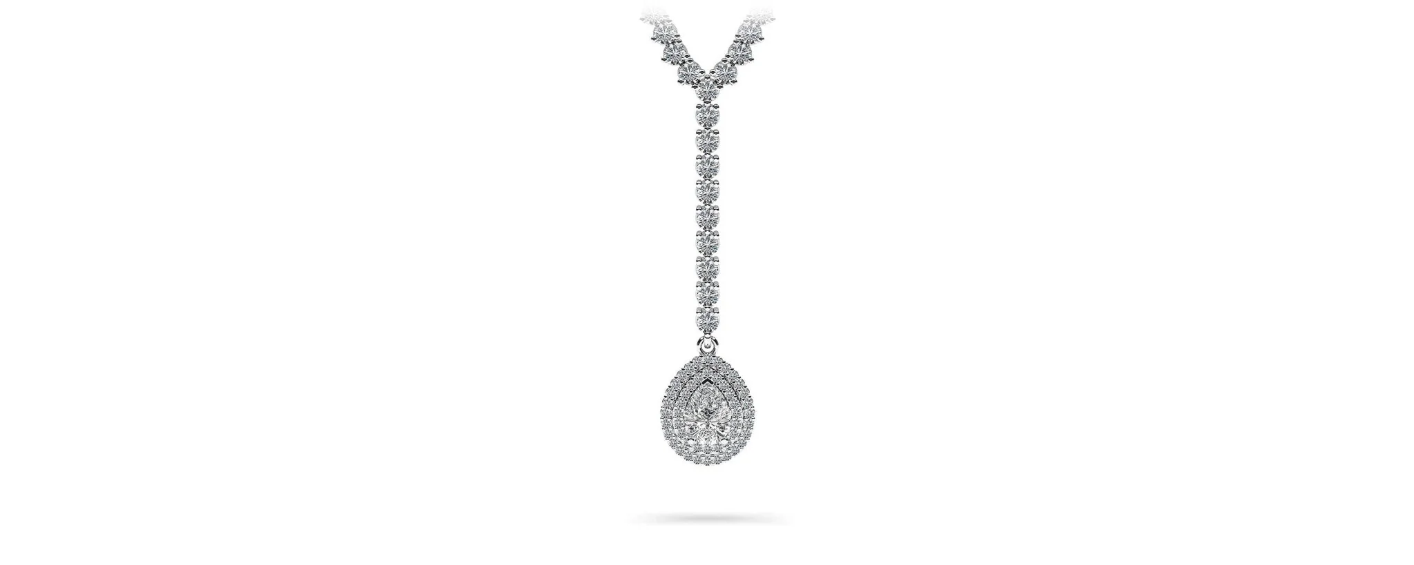 True Romance Diamond Lab-Grown Diamond Necklace with 8.81 ct.(finished) 7x5mm, 1mm, 2.2mm