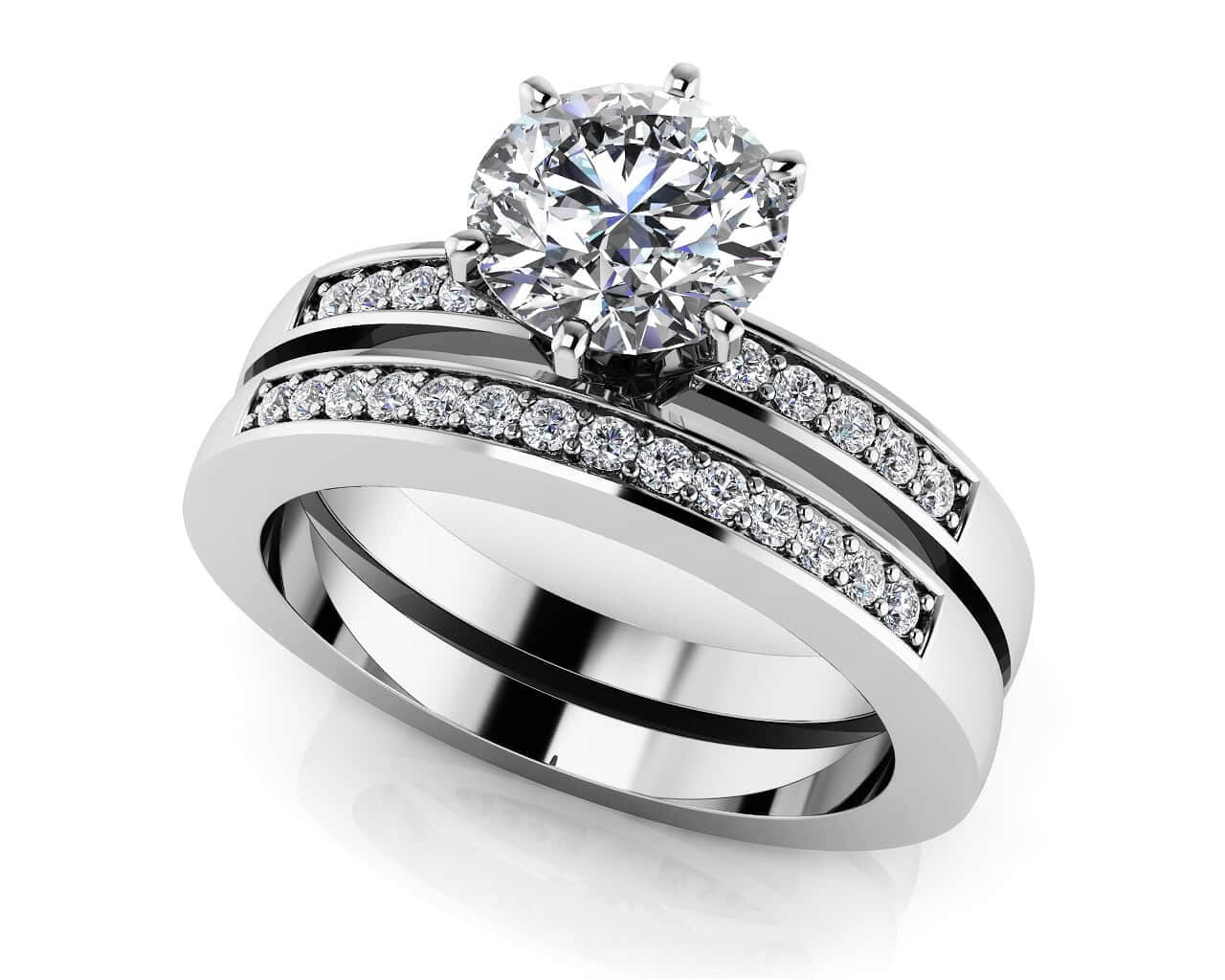 Twenty Five Hours A Day Lab-Grown Diamond Bridal Set with 1.38 ct. (1.25 ct. center diamond)