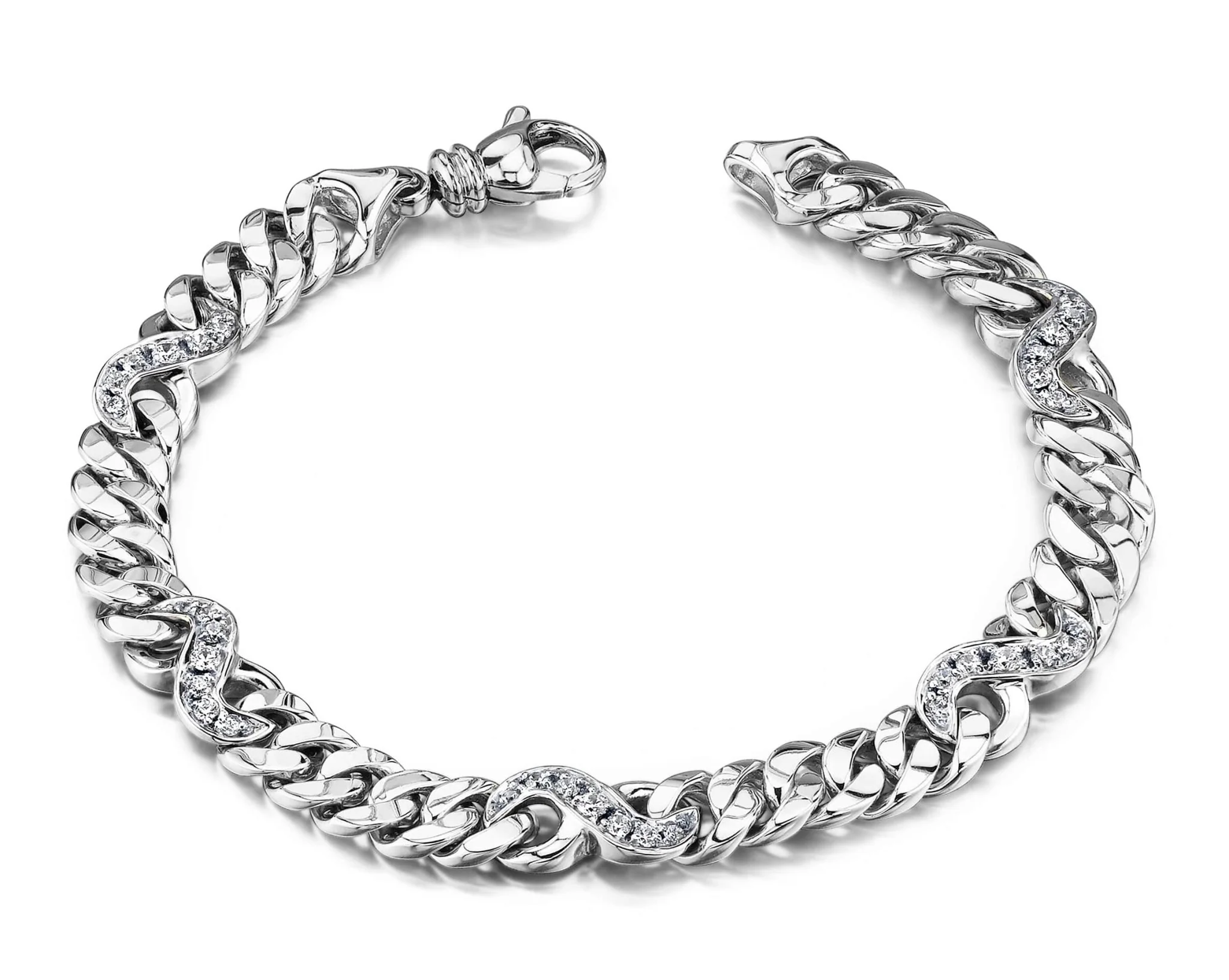 Two Tone Diamond Figure Eight Diamond Bracelet with 0.85 ct.(finished) 1.5mm, 1.8mm, 2.2mm