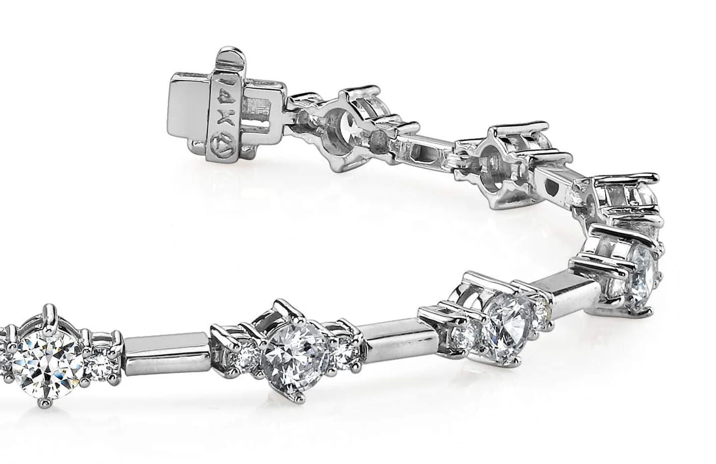 Two Tone Triple Lab-Grown Diamond Bracelet with 1.93 ct.(finished) 1.8mm, 2.8mm