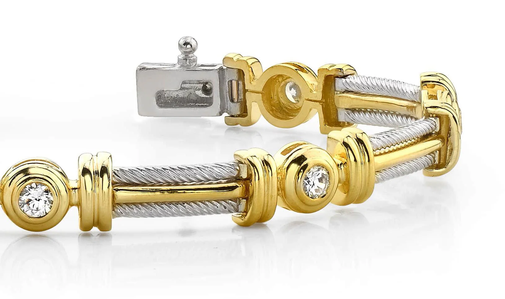 Two Tone Twisted Rope Diamond Bracelet with 0.98 ct.(finished) 3.4mm - Image 2