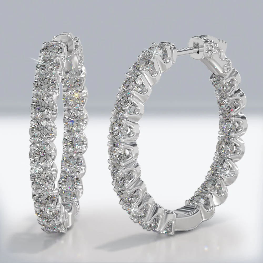 U Shape Brilliance Diamond Hoops Diamond with 2.04 ct.(finished) 2.4mm - Image 3