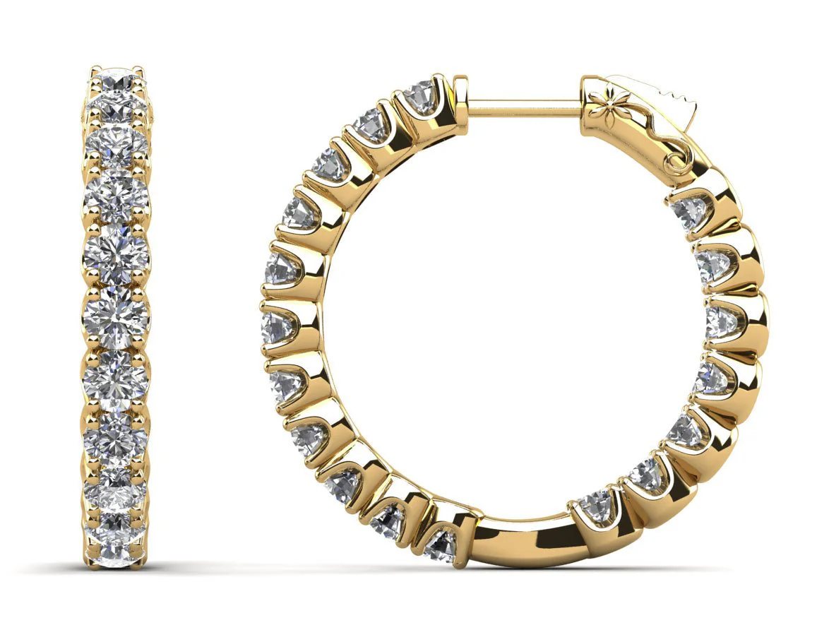 U Shape Brilliance Diamond Hoops Lab-Grown Diamond with 2.04 ct.(finished) 2.4mm - Image 2