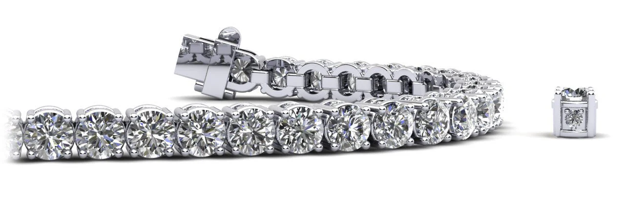 Ultimate Tennis Bracelet with Side Stones Lab-Grown Diamond with 4.76 ct.(finished) 1.2mm, 2.5mm
