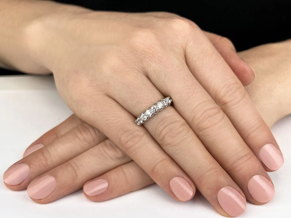 Unique Shared Prong Diamond Anniversary Diamond Ring with 1.33 ct.(finished) 3.7mm - Image 3