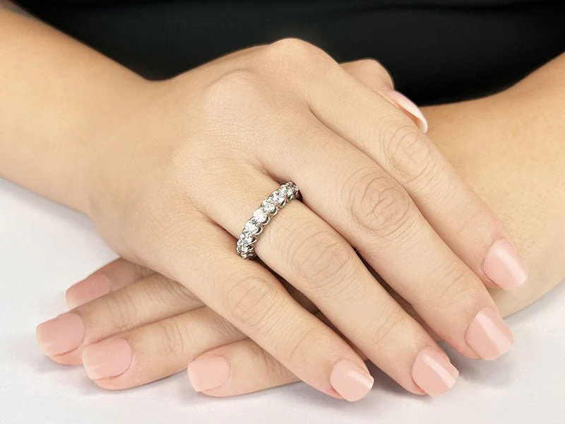 Unique Shared Prong Diamond Eternity Diamond Ring with 1.22 ct.(finished) 2.3mm - Image 3
