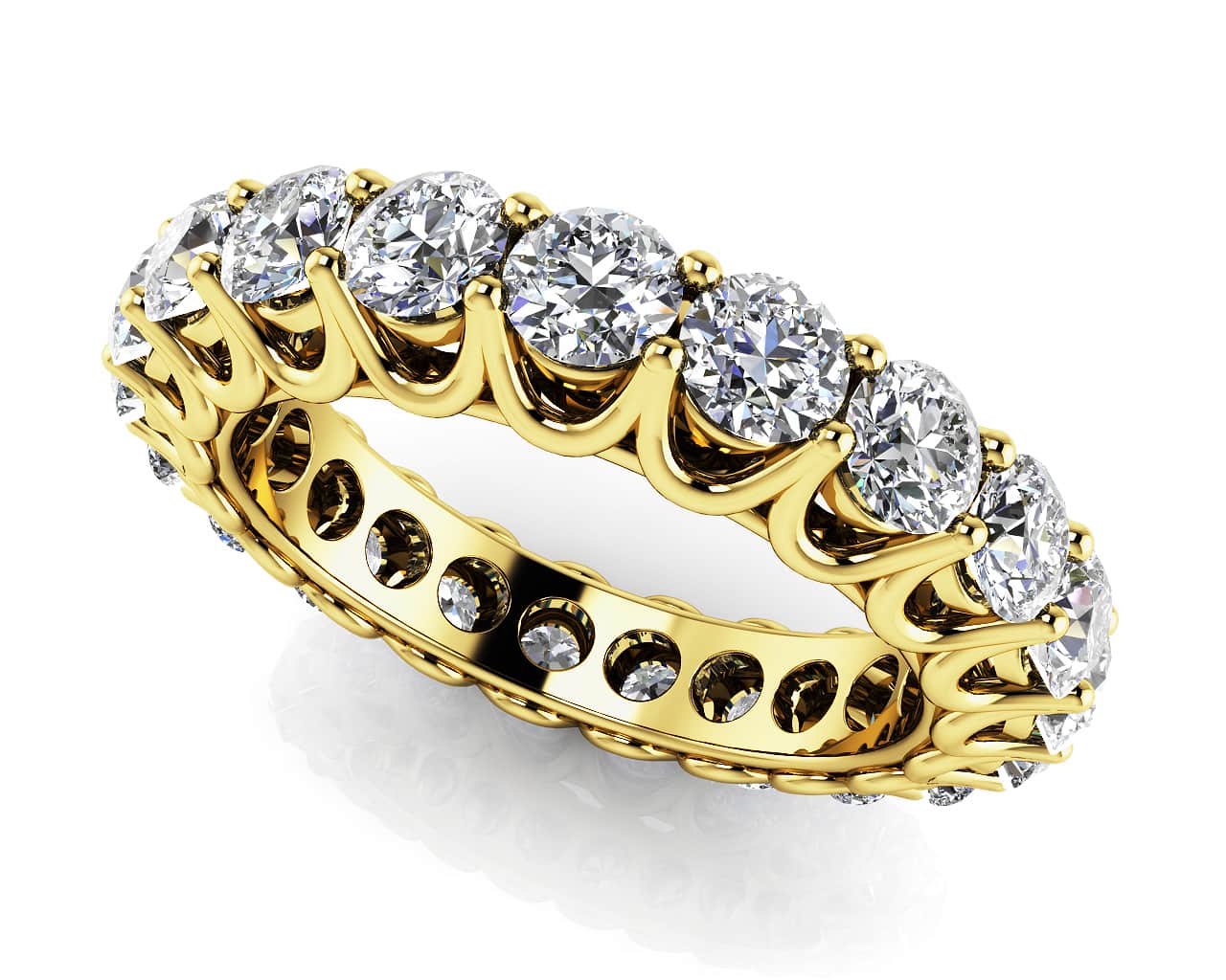 Unique Shared Prong Diamond Eternity Lab-Grown Diamond Ring with 2.52 ct.(finished) 3.2mm - Image 2