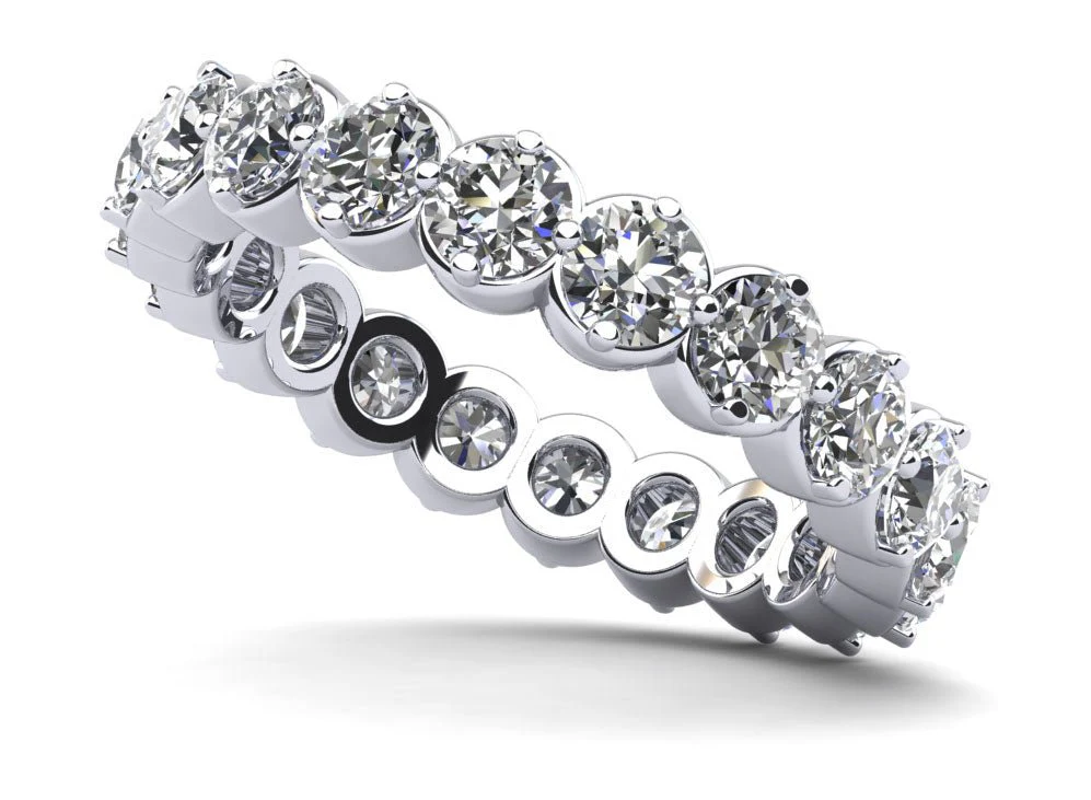 Uniquely Elegant Eternity Diamond Ring with 1.38 ct.(finished) 2.5mm