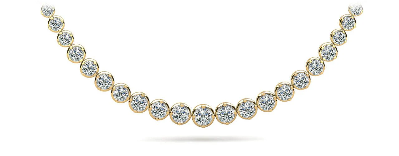 Uniquely Elegant Tennis Diamond Necklace with 10.07 ct.(finished) - Image 2