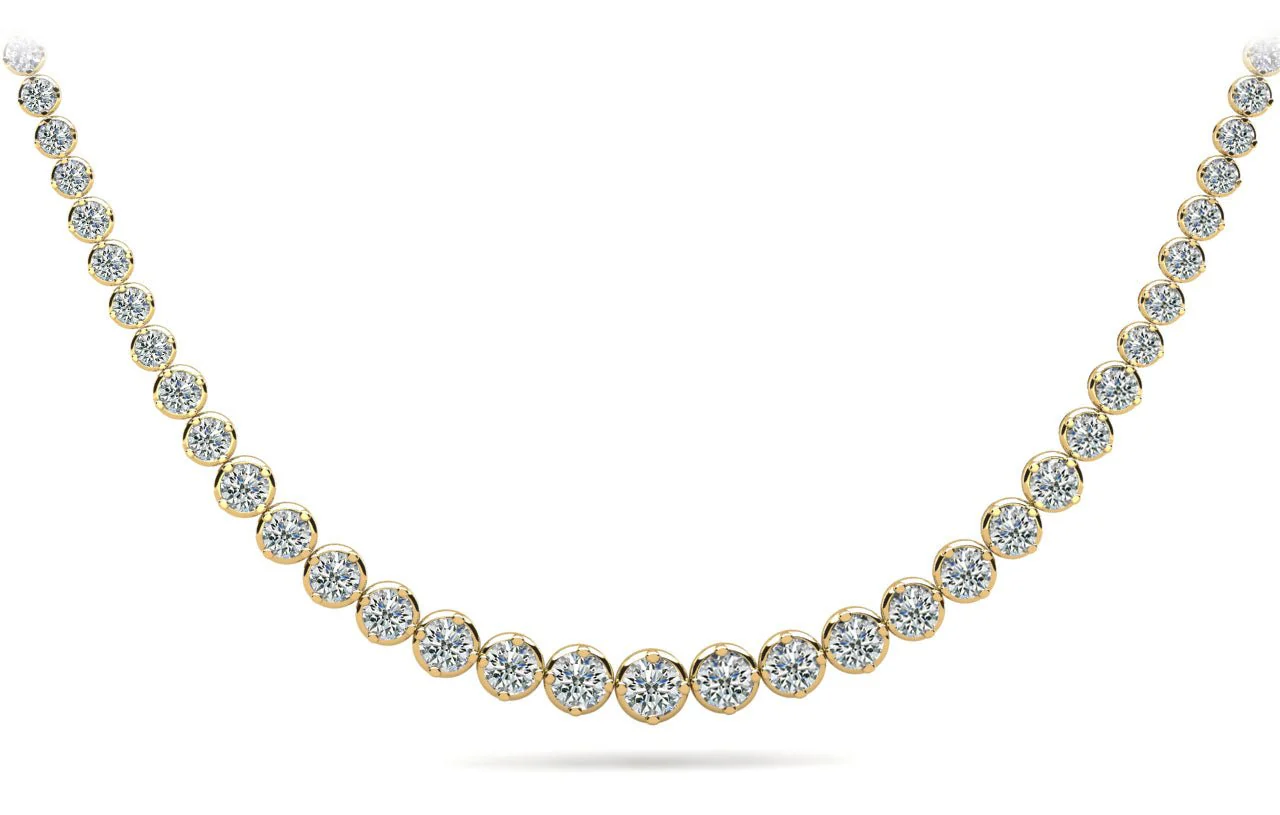 Uniquely Elegant Tennis Diamond Necklace with 19.94 ct.(finished) - Image 4