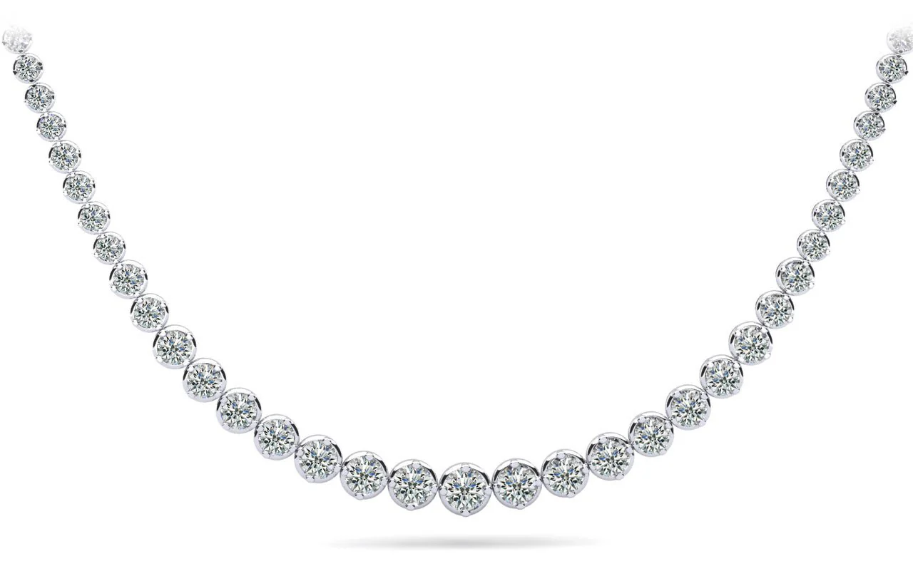 Uniquely Elegant Tennis Lab-Grown Diamond Necklace with 14.90 ct.(finished) - Image 3