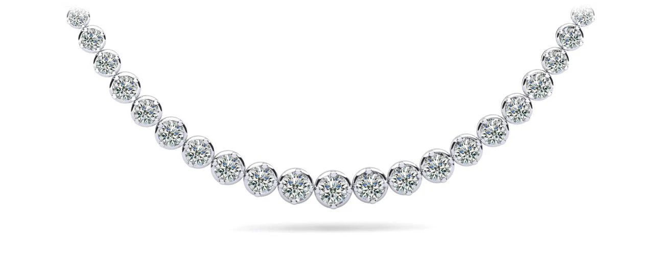 Uniquely Elegant Tennis Lab-Grown Diamond Necklace with 9.00 ct.(finished)