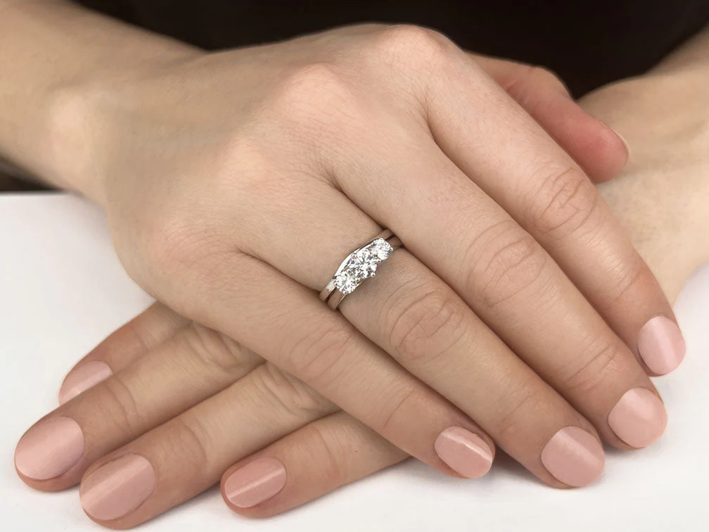 Uniquely Yours Three Stone Bridal Set Diamond  with 1.00 ct. (0.50 ct. center diamond) - Image 3