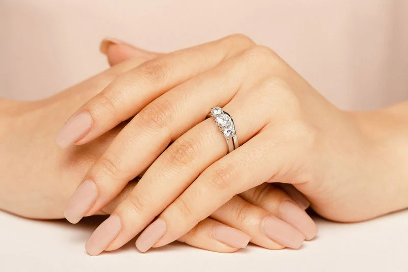 Uniquely Yours Three Stone Lab-Grown Diamond Bridal Set with 1.51 ct. (0.75 ct. center diamond) - Image 5