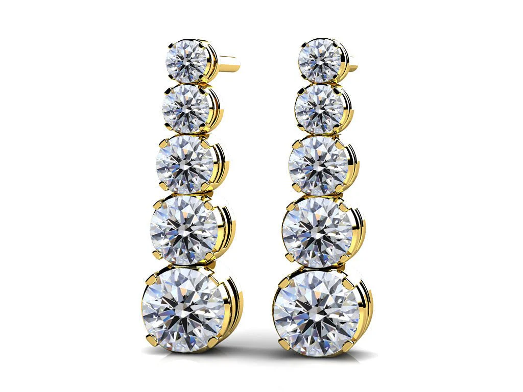 Vertical Journey  Lab-Grown Diamond Earrings with 0.73 ct.(finished) - Image 2