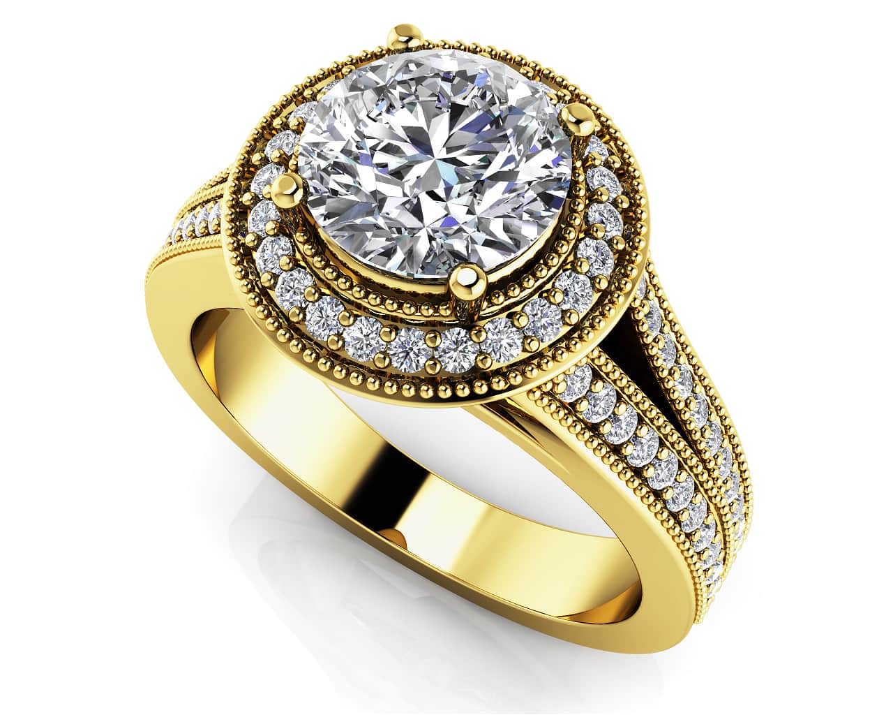 Vintage Beauty Diamond Engagement Ring with 1.34 ct. (1.00 ct. center diamond) - Image 2