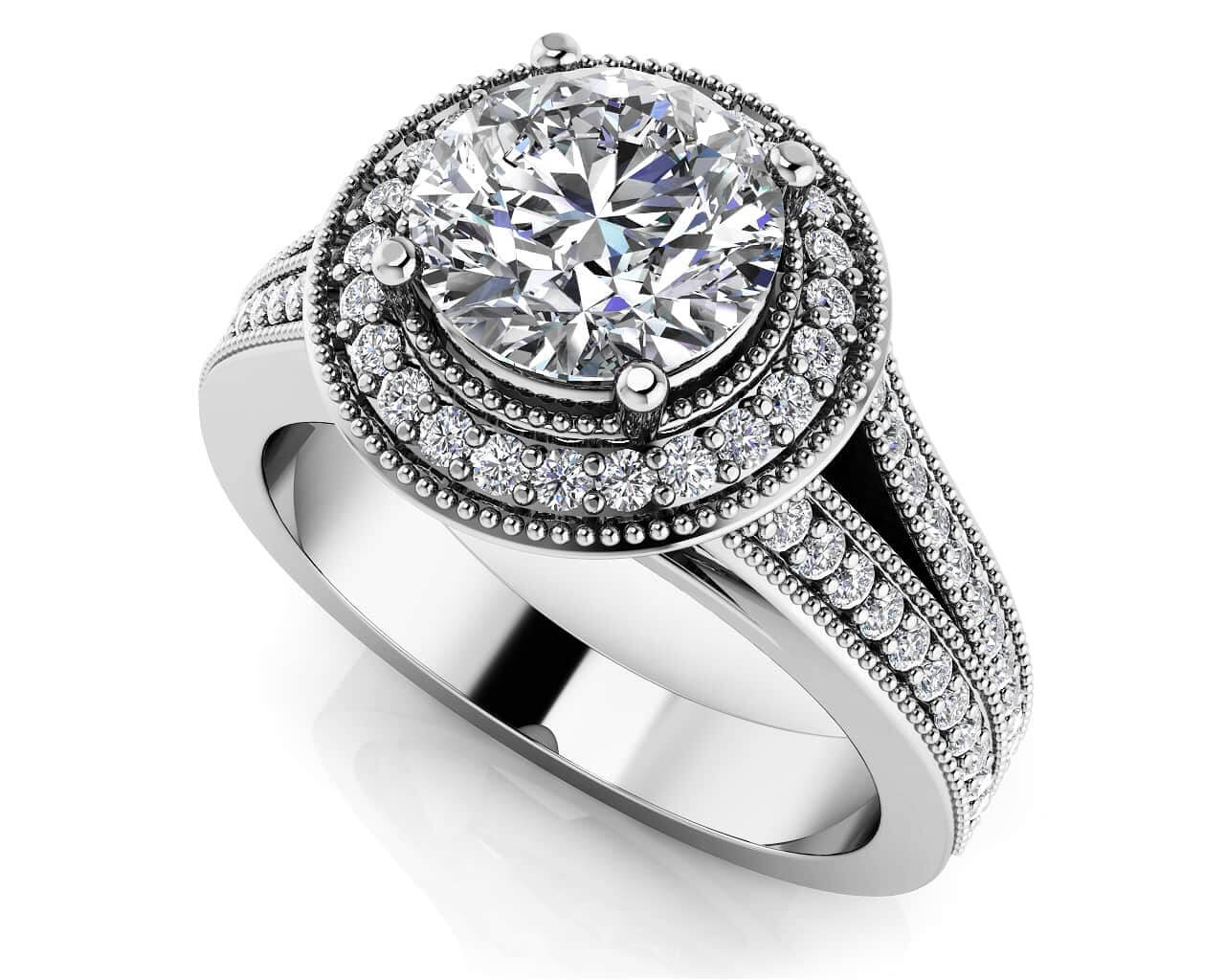 Vintage Beauty Diamond Engagement Ring with 1.60 ct. (1.25 ct. center diamond)