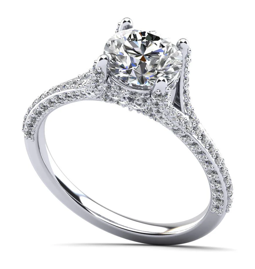 Vintage Crown Diamond Engagement Ring with 2.19 ct. (1.50 ct. center diamond)