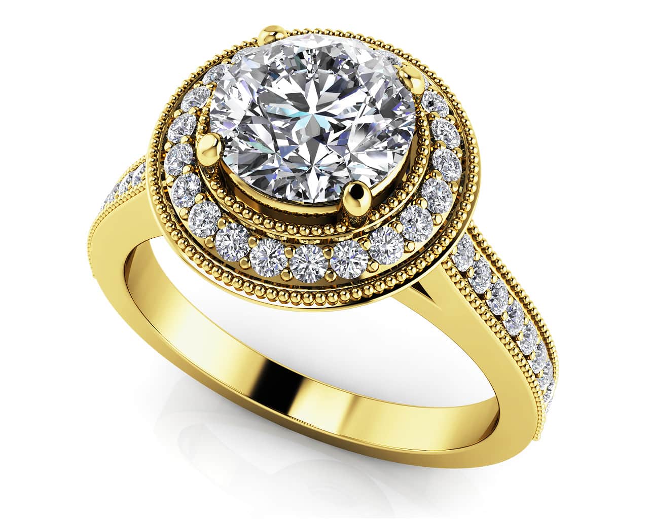 Vintage Luxe Diamond Engagement Ring with 1.30 ct. (1.00 ct. center diamond) - Image 2
