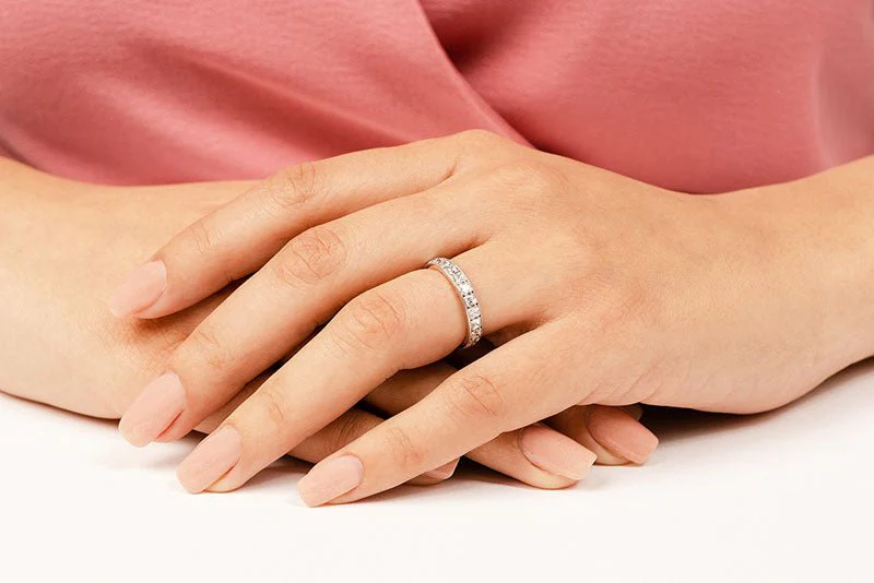 Vintage Princess Cut Diamond Eternity Lab-Grown Diamond Ring with 2.09 ct.(finished) 2.5mm - Image 3