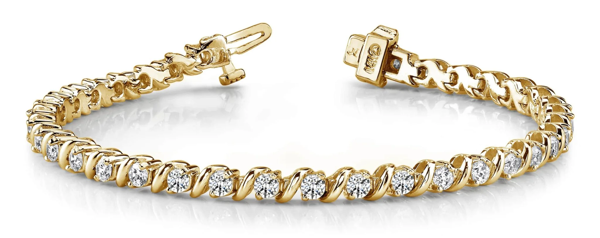 Wavy Hood Link Diamond  Tennis Bracelet with 10.01 ct.(finished) 4.9mm - Image 6