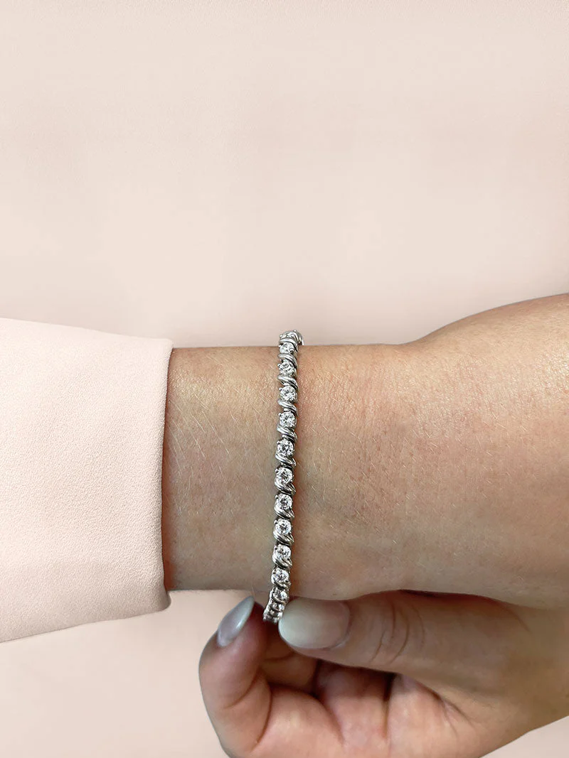 Wavy Hood Link Lab-Grown Diamond Tennis Bracelet with 7.00 ct.(finished) 4.2mm - Image 3