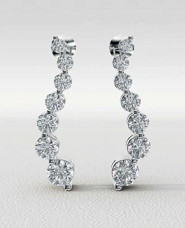 Wavy Journey Round Link Diamond Earrings with 1.63 ct.(finished) - Image 3