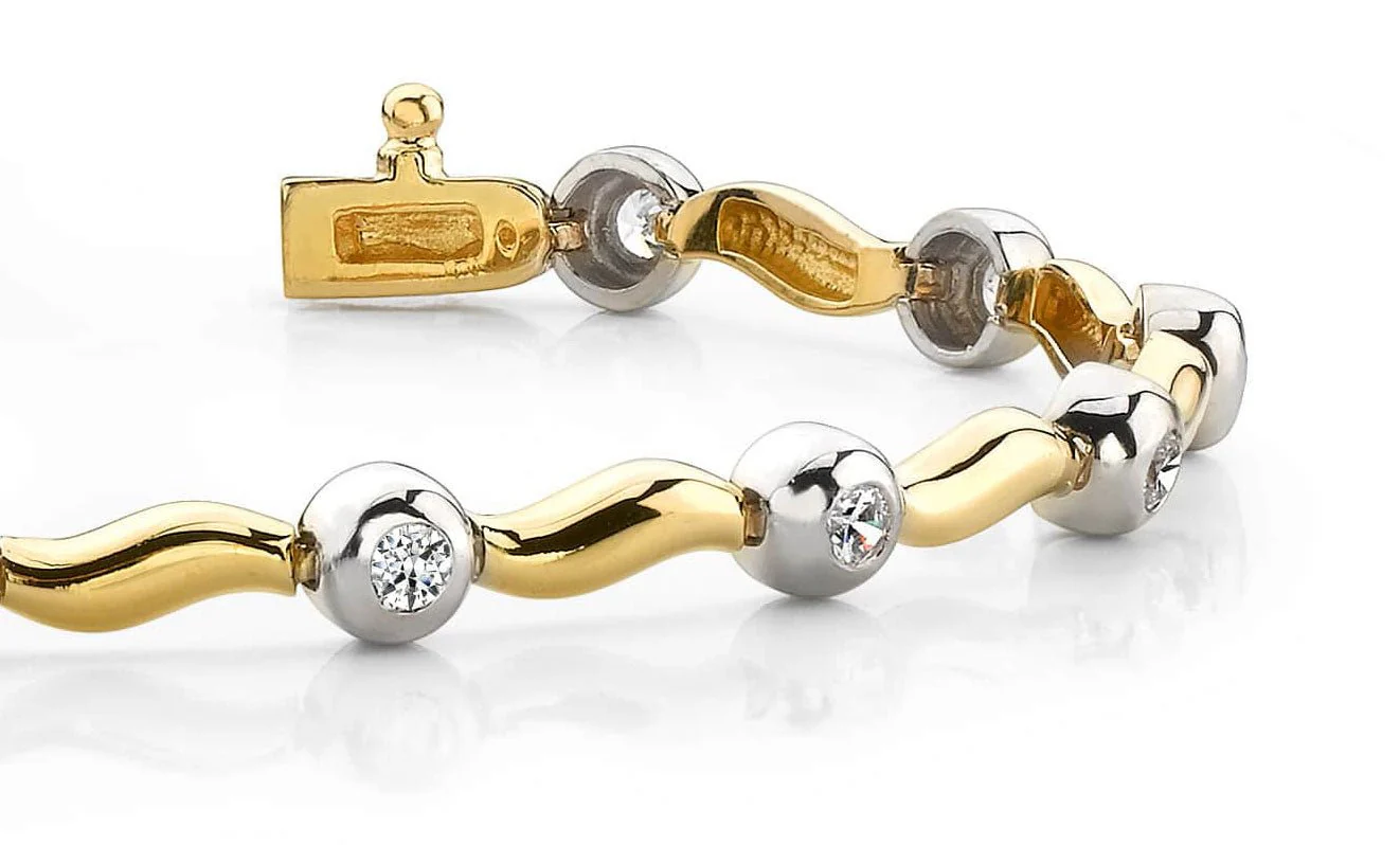 Wavy Link Diamond Bracelet with 0.52 ct.(finished) 2.25mm - Image 2