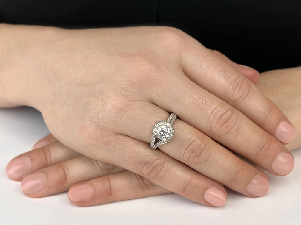 Whirl Wind Romance Twist Shank Diamond Engagement Ring with 2.57 ct. (2.00 ct. center diamond) - Image 3