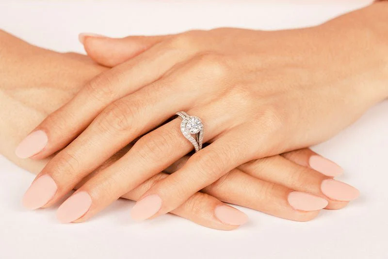 Whirl Wind Romance Twist Shank Diamond Engagement Ring with 2.57 ct. (2.00 ct. center diamond) - Image 5