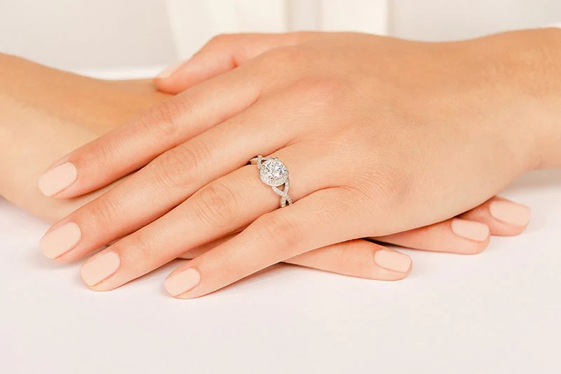 Woven Diamond Engagement Ring with 1.62 ct. (1.25 ct. center diamond) - Image 3