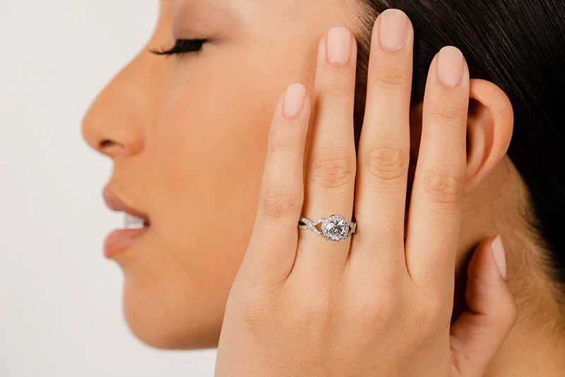 Woven Lab-Grown Diamond Engagement Ring with 1.62 ct. (1.25 ct. center diamond) - Image 4
