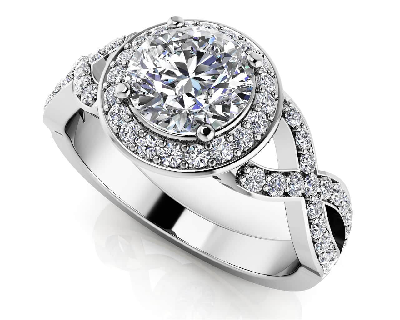 Woven Lab-Grown Diamond Engagement Ring with 1.88 ct. (1.50 ct. center diamond)