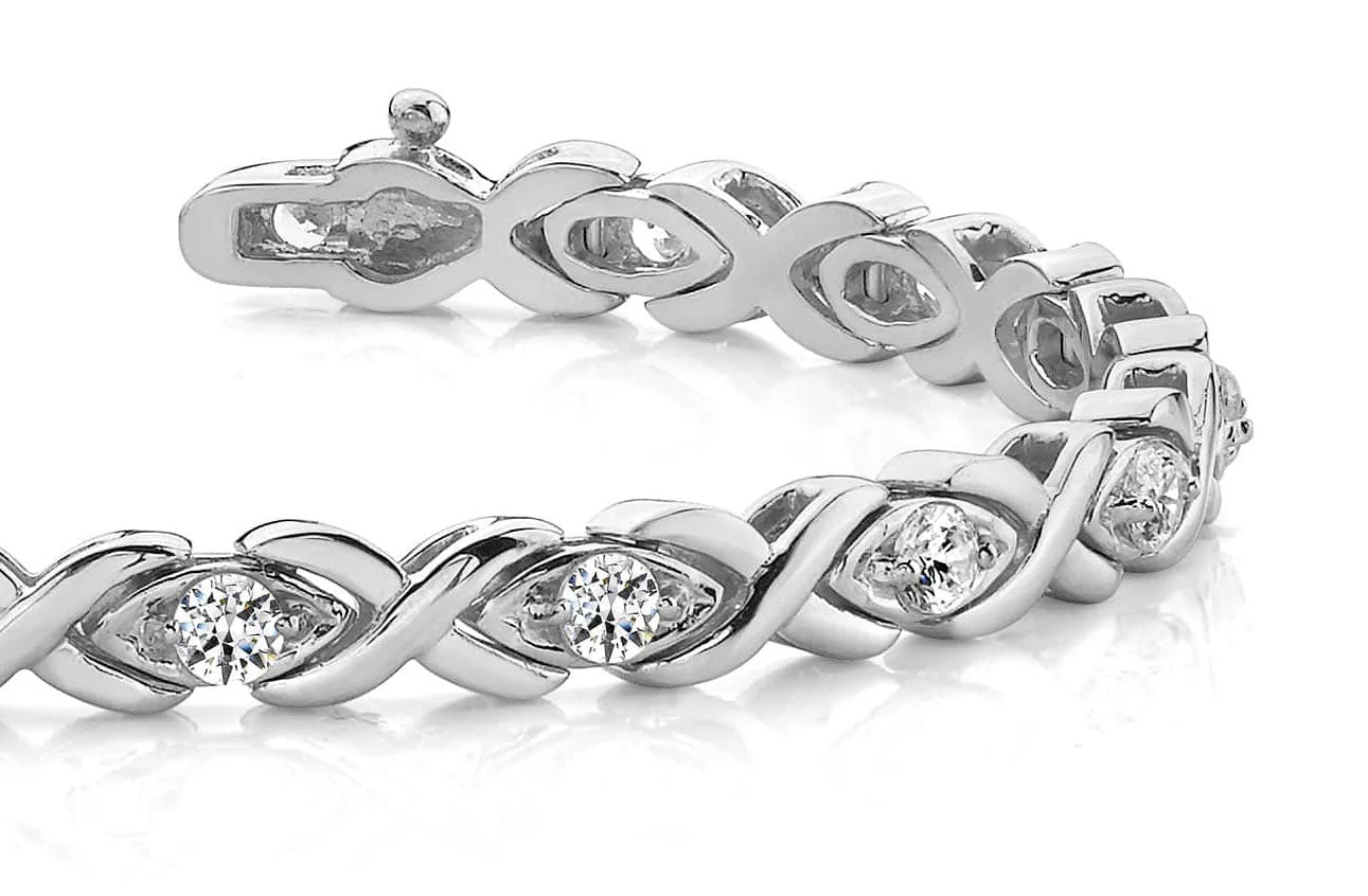 X Link Lab-Grown Diamond Bracelet with 1.79 ct.(finished) 3.0mm