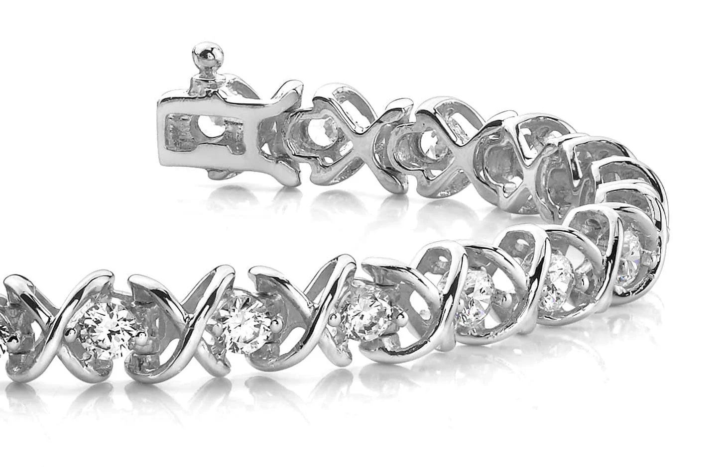 X Link Diamond Tennis Diamond Bracelet with 1.11 ct.(finished) 1.8mm