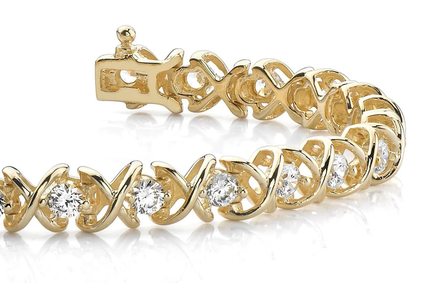 X Link Diamond Tennis Diamond Bracelet with 1.11 ct.(finished) 1.8mm - Image 2