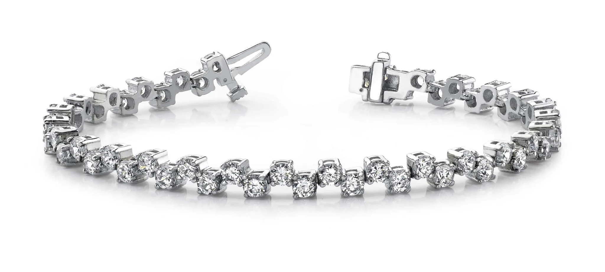 Zig Zag Lab-Grown Diamond Bracelet with 6.09 ct.(finished) 3mm - Image 4